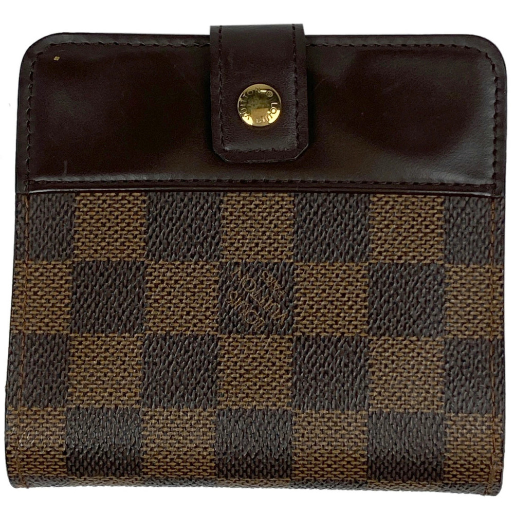 Louis Vuitton Compact Zip Bi fold Wallet Damier Brown